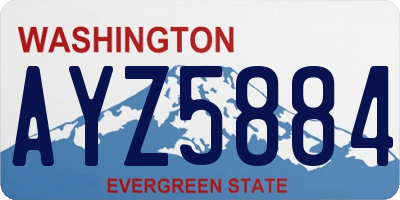 WA license plate AYZ5884