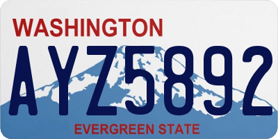WA license plate AYZ5892