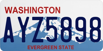WA license plate AYZ5898