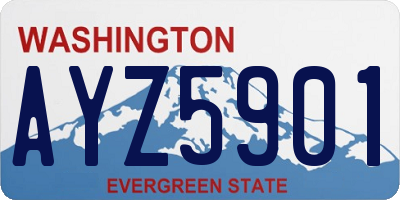 WA license plate AYZ5901