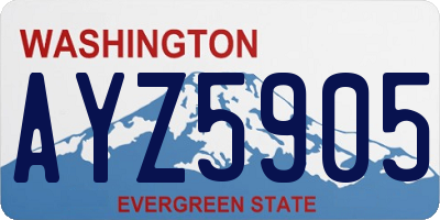 WA license plate AYZ5905