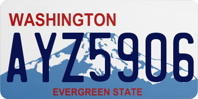 WA license plate AYZ5906