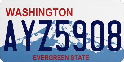 WA license plate AYZ5908