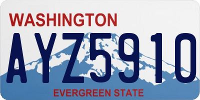 WA license plate AYZ5910