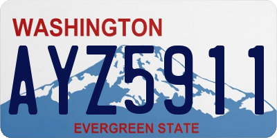 WA license plate AYZ5911