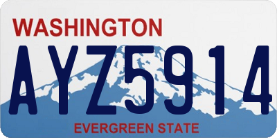 WA license plate AYZ5914