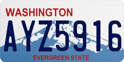 WA license plate AYZ5916