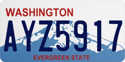 WA license plate AYZ5917