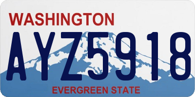 WA license plate AYZ5918