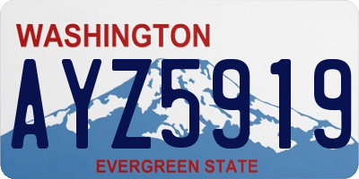 WA license plate AYZ5919