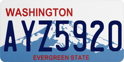 WA license plate AYZ5920