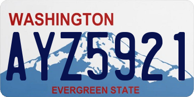 WA license plate AYZ5921