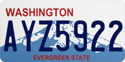 WA license plate AYZ5922