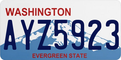 WA license plate AYZ5923