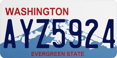 WA license plate AYZ5924