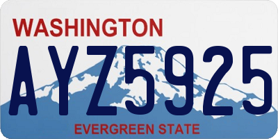 WA license plate AYZ5925