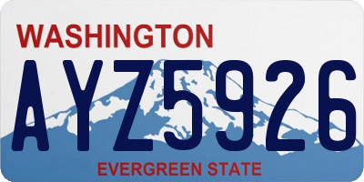 WA license plate AYZ5926