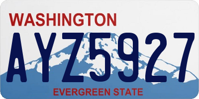 WA license plate AYZ5927