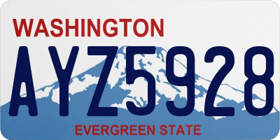 WA license plate AYZ5928