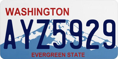 WA license plate AYZ5929