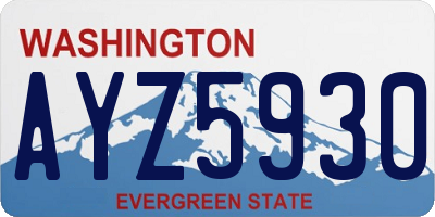 WA license plate AYZ5930