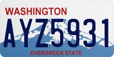 WA license plate AYZ5931