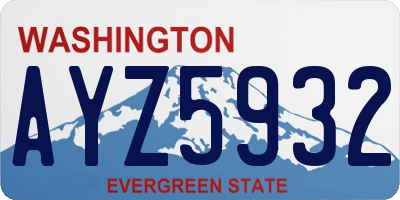 WA license plate AYZ5932