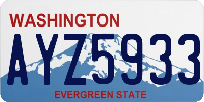 WA license plate AYZ5933