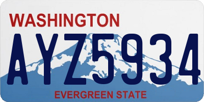 WA license plate AYZ5934