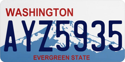 WA license plate AYZ5935