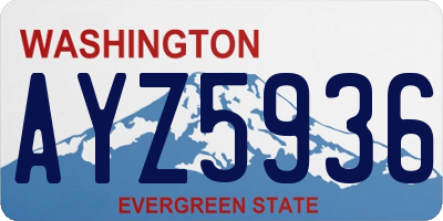 WA license plate AYZ5936