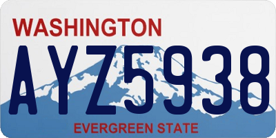 WA license plate AYZ5938