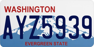 WA license plate AYZ5939