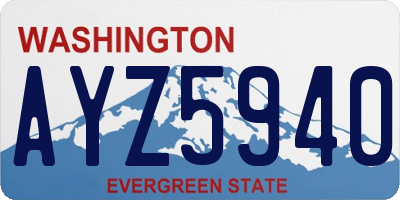 WA license plate AYZ5940