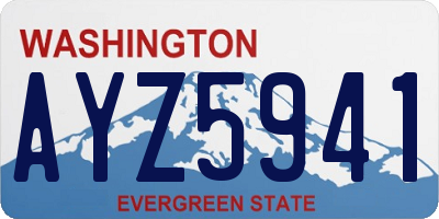 WA license plate AYZ5941