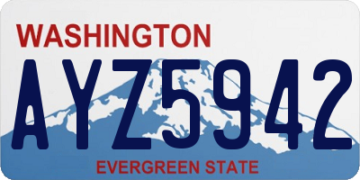 WA license plate AYZ5942