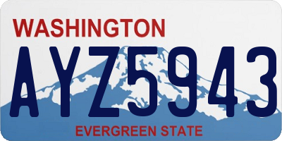 WA license plate AYZ5943