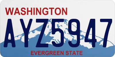 WA license plate AYZ5947