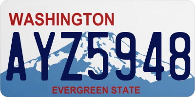 WA license plate AYZ5948