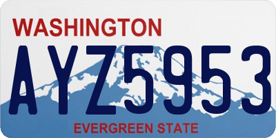 WA license plate AYZ5953