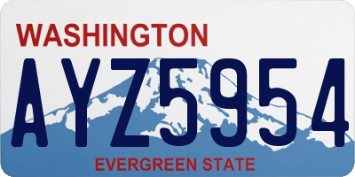 WA license plate AYZ5954