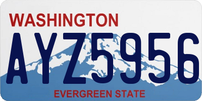 WA license plate AYZ5956