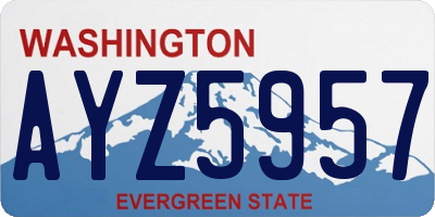 WA license plate AYZ5957