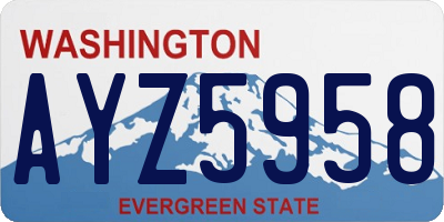 WA license plate AYZ5958