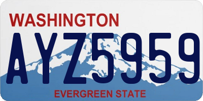 WA license plate AYZ5959