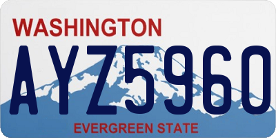 WA license plate AYZ5960