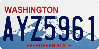 WA license plate AYZ5961