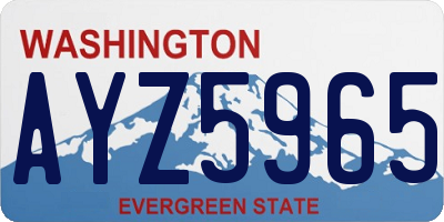 WA license plate AYZ5965