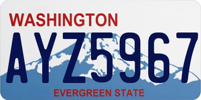 WA license plate AYZ5967