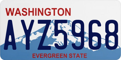 WA license plate AYZ5968